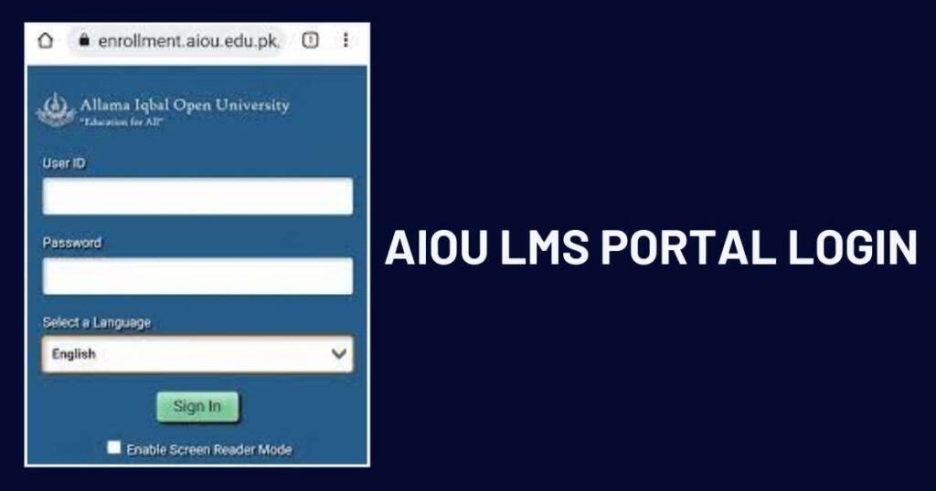 AIOU LMS Portal Login